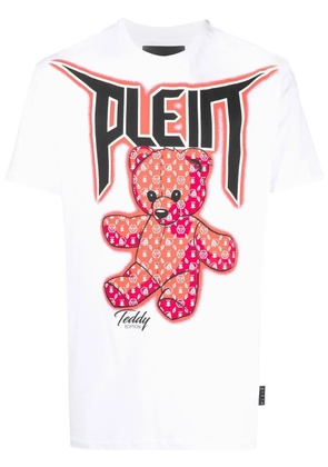 Philipp Plein Spray-Effect teddy bear-print T-shirt - White