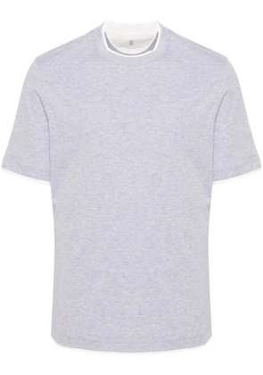 Brunello Cucinelli contrast-trim T-shirt - Grey