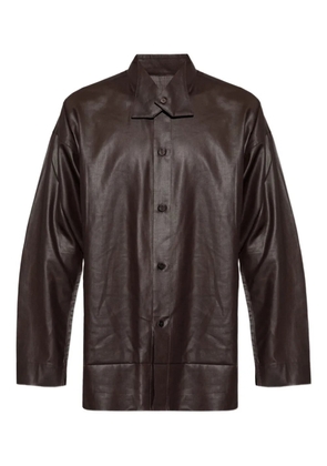 Homme Plissé Issey Miyake long-sleeved buttoned shirt - Brown