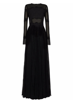 Dolce & Gabbana lace-up chiffon maxi dress - Black