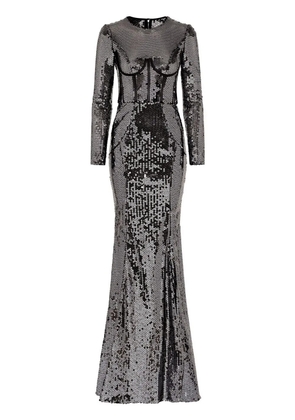 Dolce & Gabbana corset-detail sequinned gown - Black