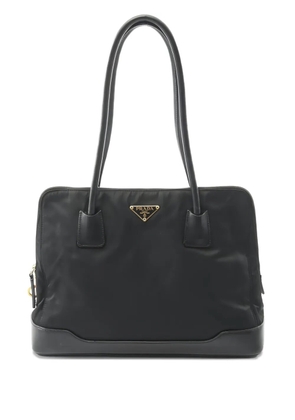 Prada Pre-Owned 2000s enamel-triangle-logo shoulder bag - Black