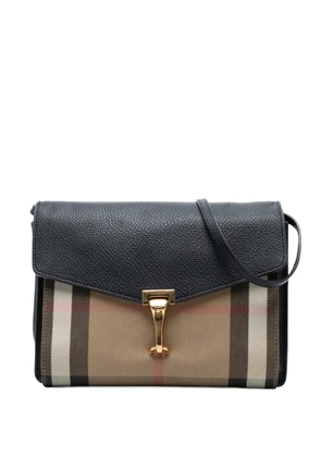 Burberry Pre-Owned 2000-2017 Small Leather and House Check Canvas Derby Macken crossbody bag - Brown