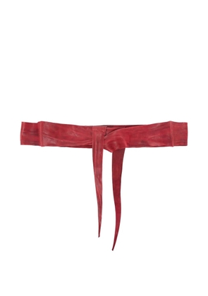 SOMMET tie leather belt - Red