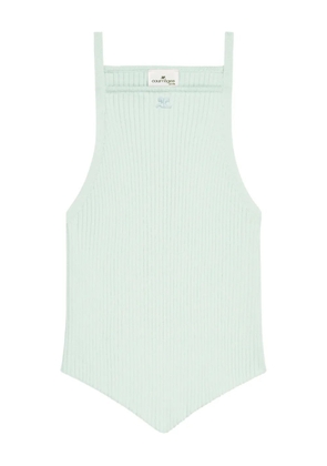 Courrèges pointy-hem ribbed tank top - Green