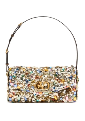 Valentino Garavani DeVain sequin shoulder bag - Gold