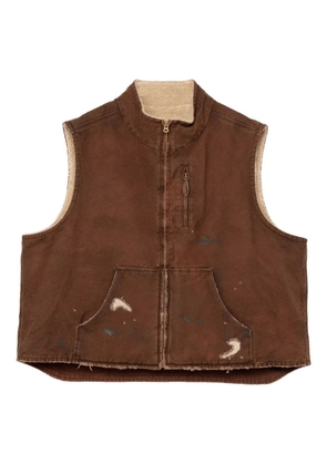 KAMIYA fleece-lined vest - Brown