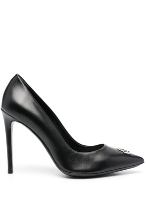 Philipp Plein logo-plaque 100mm heeled pumps - Black