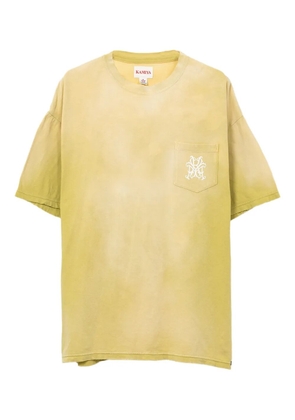 KAMIYA rose-embellished pocket T-shirt - Yellow