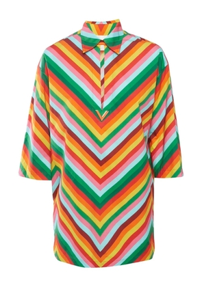 Valentino Pre-Owned chevron-pattern mini dress - Orange