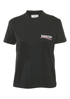 Balenciaga Pre-Owned logo-embroidered T-shirt - Black
