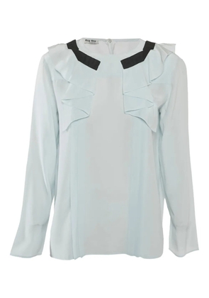 Miu Miu Pre-Owned ruffle-detail blouse - Blue