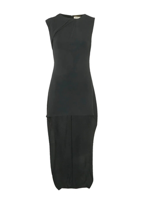 Saint Laurent Pre-Owned high-low crepe dress - Black