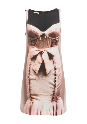 Moschino Pre-Owned corset-print shift mini dress - Black