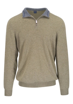 Fedeli zip collar polo shirt - Green