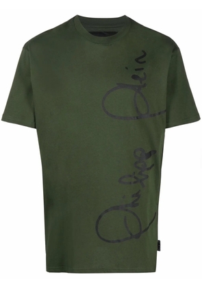 Philipp Plein logo-print crewneck T-shirt - Green
