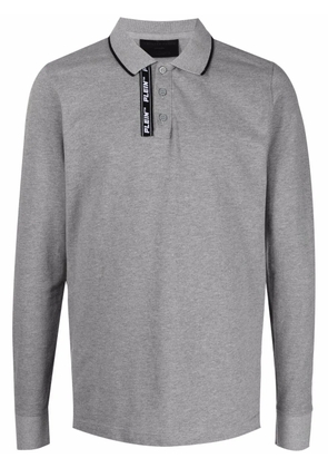 Philipp Plein logo patch polo shirt - Grey