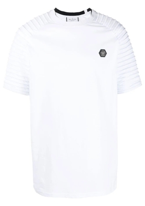 Philipp Plein pleat-detail logo T-shirt - White
