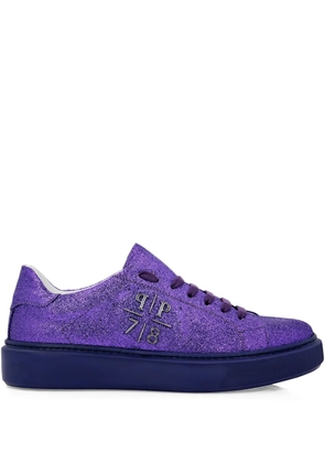 Philipp Plein glitter lo-top sneakers - Purple
