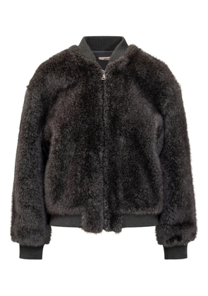 VALENTINI 1972 faux-fur bomber jacket - Brown