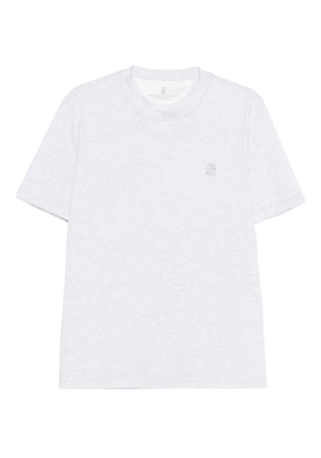 Brunello Cucinelli crew-neck logo T-shirt - Grey