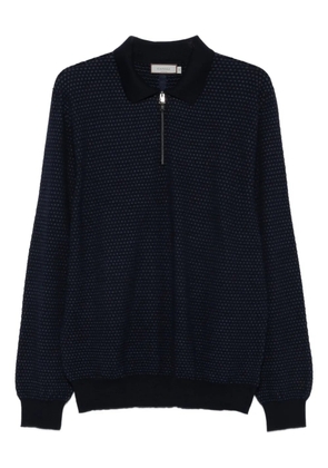 Canali zip-neck polo shirt - Blue