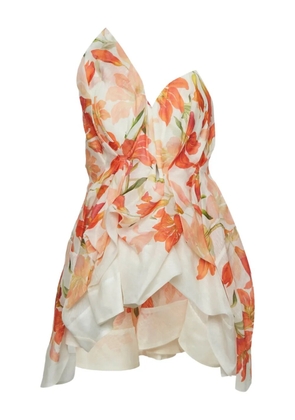 ZIMMERMANN floral-print draped top - Orange