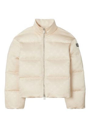 Tory Burch T-monogram satin puffer jacket - Neutrals