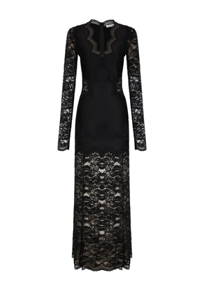 Rabanne long-sleeve lace maxi dress - Black