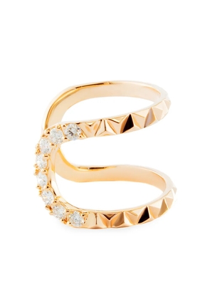 Alessa 18kt rose gold Eruption pyramid small diamond ring - Pink