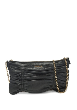 Furla ruched chain crossbody bag - Black
