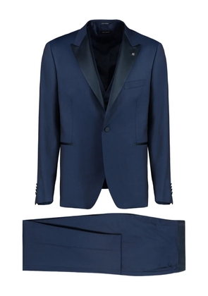 Tagliatore satin lapel button-fastening suit - Blue