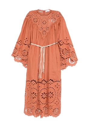 ZIMMERMANN Awaken embroidered midi dress - Orange