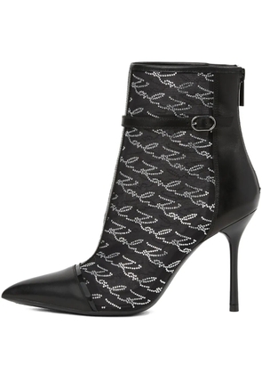 Karl Lagerfeld logo-sparkle ankle boots - Black