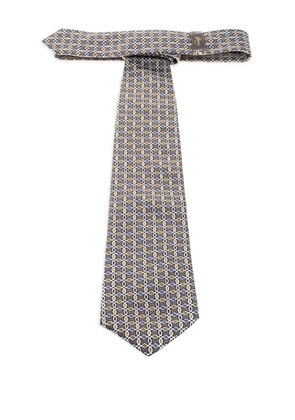 Brioni lattice-print silk tie - Grey