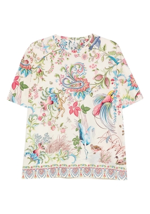 ETRO floral-print T-shirt - Neutrals