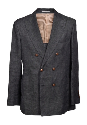 Brunello Cucinelli double-breasted button blazer - Grey