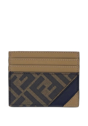FENDI leather FF-pattern cardholder - Brown