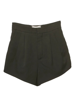 Saint Laurent Pre-Owned pleated-front wool shorts - Black
