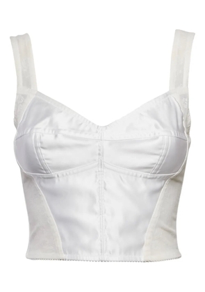 Dolce & Gabbana Pre-Owned satin-mesh bustier top - White