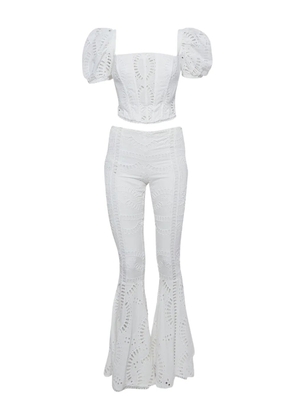 Charo Ruiz Ibiza broderie anglaise trousers set - White