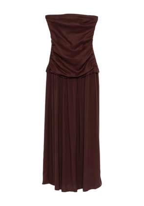 Faithfull the Brand Tali ruched strapless dress - Brown