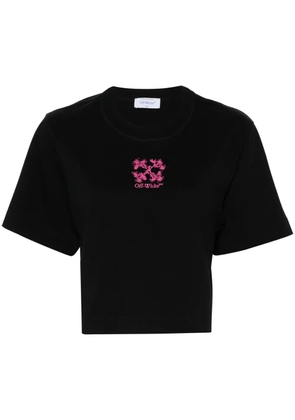 Off-White Arrows-embroidered cropped T-shirt - Black