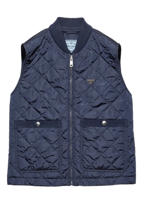 Prada Re-Nylon ribbed knit quilted vest - Blue