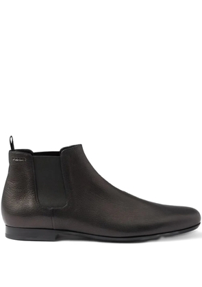 Prada leather pull-tab chelsea boots - Black