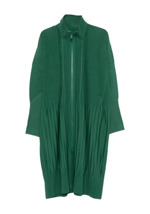 Homme Plissé Issey Miyake pleated zip-up coat - Green