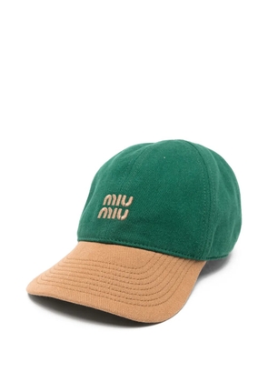 Miu Miu logo two-tone baseball cap - Green
