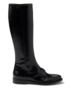 Prada leather zip-fastening boots - Black