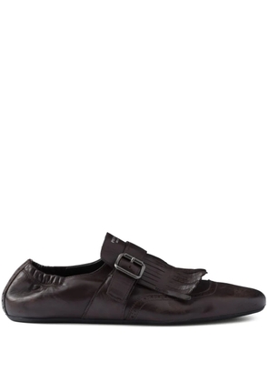 Prada fringed monk-strap loafers - Brown