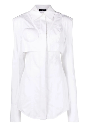 Balmain bustier-cut poplin shirt - White
